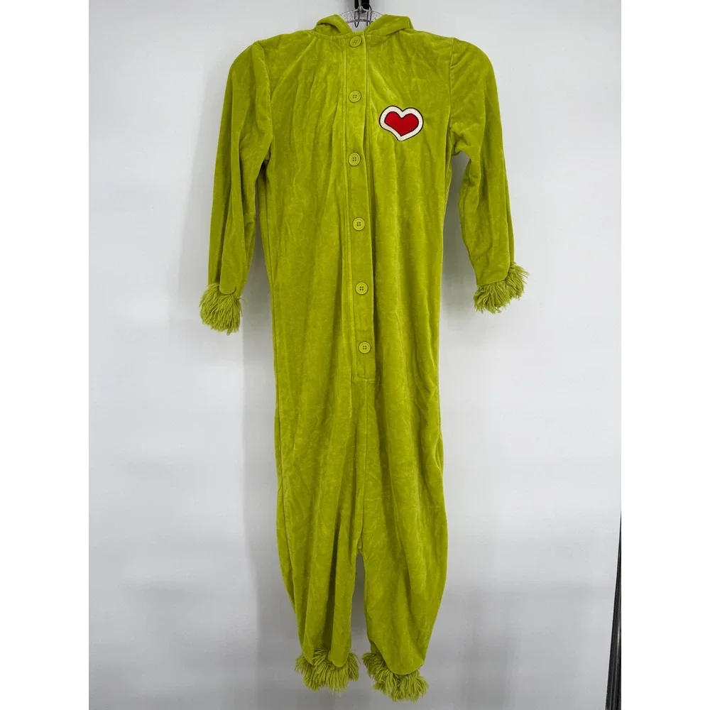Dr Seuss Grinch Costume Hooded Onesie Pajamas‎ Kids S/M